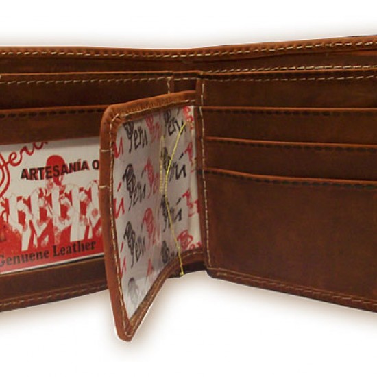 PERUVIAN ANDEAN WALLET MADE OF LEATHER - "NAZCA" IMAGES 