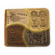 PERUVIAN ANDEAN WALLET MADE LEATHER "VARIED" IMAGES 