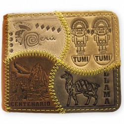 PERUVIAN ANDEAN WALLET MADE LEATHER "VARIED" IMAGES 