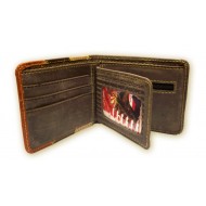 PERUVIAN ANDEAN WALLET MADE OF LEATHER - " TUM I " IMAGE 