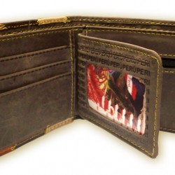 PERUVIAN ANDEAN WALLET MADE OF LEATHER - " TUM I " IMAGE 