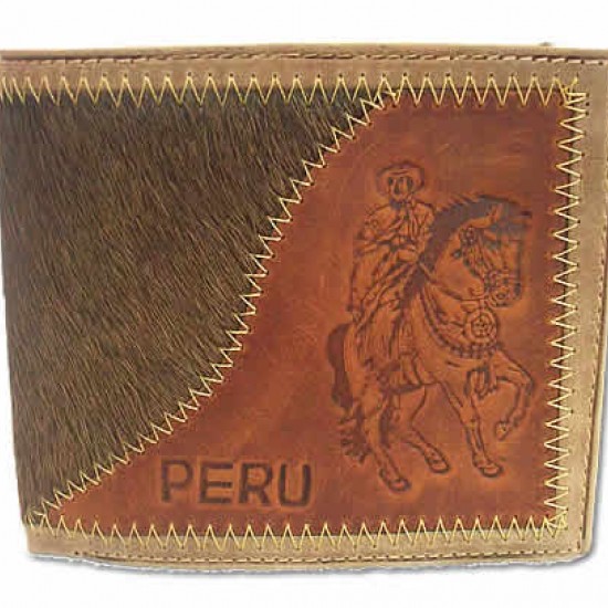 WHOLESALE PERUVIAN ANDEAN WALLET OF LEATHER - CHALAN IMAGE