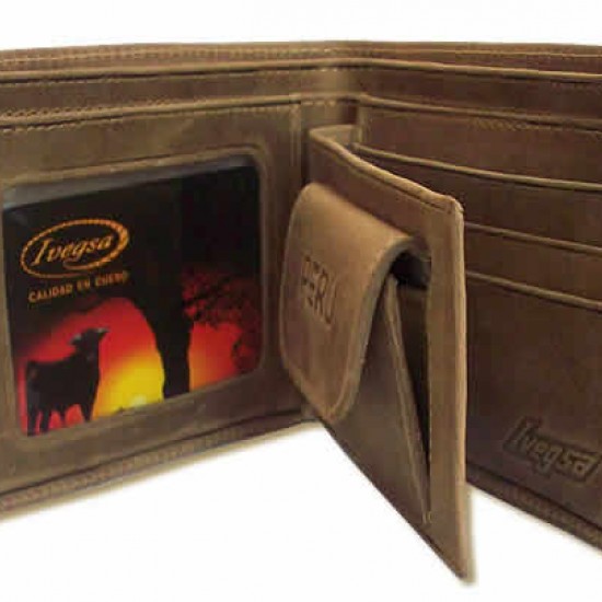 WHOLESALE PERUVIAN ANDEAN WALLET OF LEATHER - CHALAN IMAGE