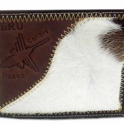 WHOLESALE PERUVIAN ANDEAN WALLET OF LEATHER - HUMMINGBIRD IMAGE