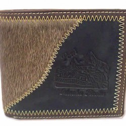 WHOLESALE PERUVIAN ANDEAN WALLET OF LEATHER - MACCHU PICHU IMAGE