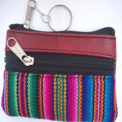 WHOLESALE INCA COIN PURSE MADE OF LEATHER AND CUZCO BLANKET 