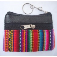 WHOLESALE INCA COIN PURSE MADE OF LEATHER AND CUZCO BLANKET 