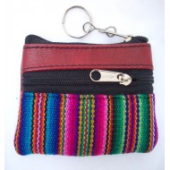 WHOLESALE INCA COIN PURSE MADE OF LEATHER AND CUZCO BLANKET 