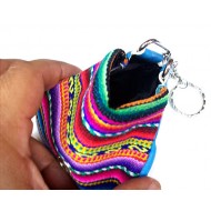 WHOLESALE ANDEAN COIN PURSE MADE OF LEATHER AND CUZCO BLANKET 