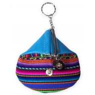 WHOLESALE ANDEAN COIN PURSE MADE OF LEATHER AND CUZCO BLANKET