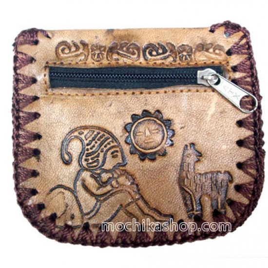 WHOLESALE INCA ANDEAN LEATHER COIN PURSE