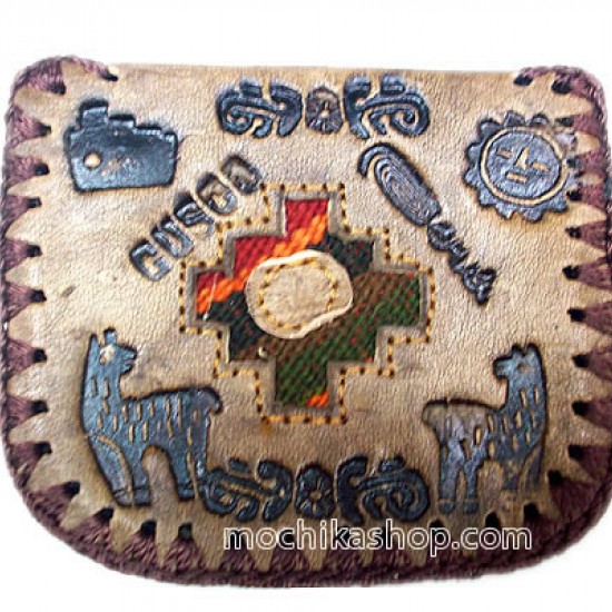 WHOLESALE INCA ANDEAN LEATHER COIN PURSE