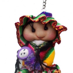 WHOLESALE PERUVIAN ANDEAN DOLLS VARIED KEYRINGS - SIZE SMALL