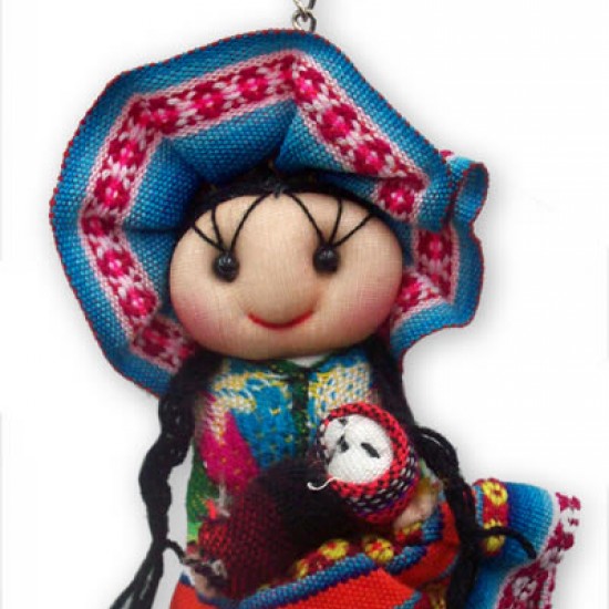 WHOLESALE PERUVIAN ANDEAN DOLLS VARIED KEYRINGS - SIZE SMALL