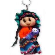 WHOLESALE PERUVIAN ANDEAN DOLLS VARIED KEYRINGS - SIZE SMALL