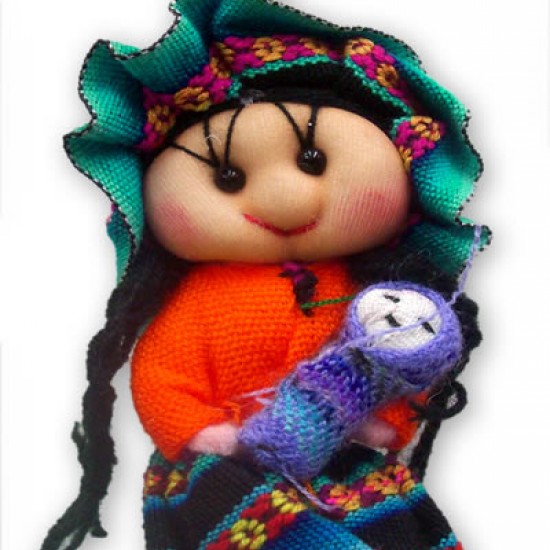 WHOLESALE PERUVIAN ANDEAN DOLLS VARIED KEYRINGS - SIZE SMALL