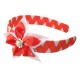 PERUVIAN HAIRBAND MADE OF SATIN RIBBON TYPE FLOWER