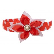 PERUVIAN HAIRBAND MADE OF SATIN RIBBON TYPE FLOWER