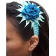 PERUVIAN HAIRBAND MADE OF SATIN RIBBON TYPE FLOWER