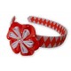 PERUVIAN HAIRBAND MADE OF SATIN RIBBON TYPE FLOWER