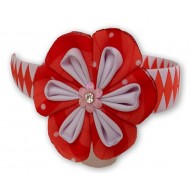 PERUVIAN HAIRBAND MADE OF SATIN RIBBON TYPE FLOWER