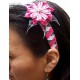 PERUVIAN HAIRBAND MADE OF SATIN RIBBON TYPE FLOWER