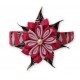 PERUVIAN HAIRBAND MADE OF SATIN RIBBON TYPE FLOWER