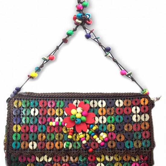 WHOLESALE COCONUT SHOULDER BAG AND WOVEN SIZE MEDIUM 