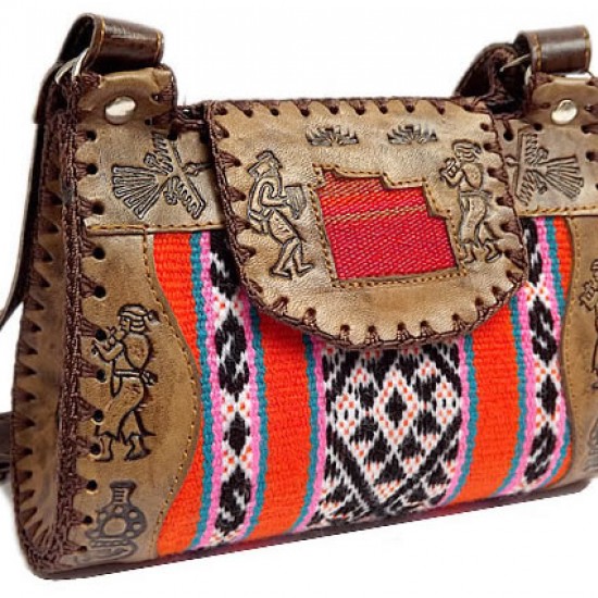 WHOLESALE CUZCO BLANKET AND LEATHER HANDBAG SHOULDERBAG 