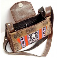 WHOLESALE CUZCO BLANKET AND LEATHER HANDBAG SHOULDERBAG 