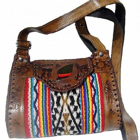 WHOLESALE CUZCO BLANKET AND LEATHER HANDBAG SHOULDERBAG 