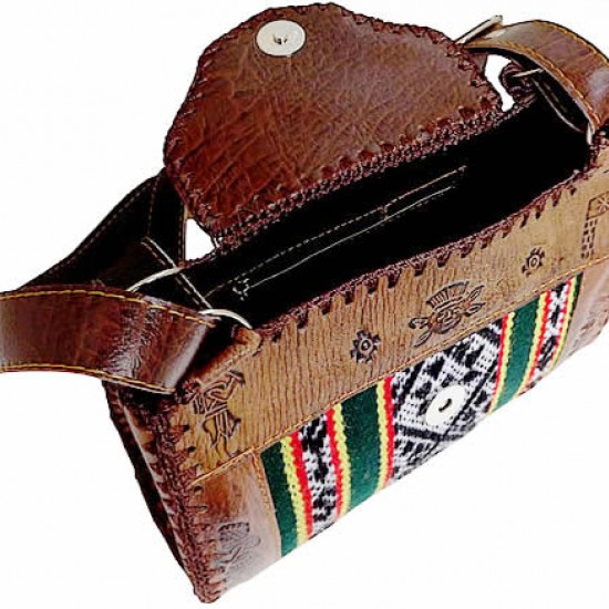 WHOLESALE CUZCO BLANKET AND LEATHER HANDBAG SHOULDERBAG 