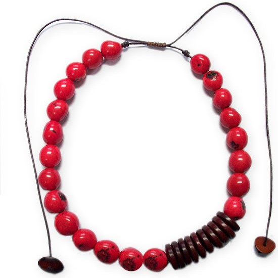 WHOLESALE BOMBONA SEEDS NECKLACES WITH TAGUA BUTTONS 