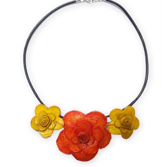 WHOLESALE ORANGE PEEL INCA NECKLACES TYPE ROSES 