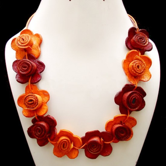 WHOLESALE ORANGE PEEL NECKLACE TYPE FLOWER VARIED COLORS