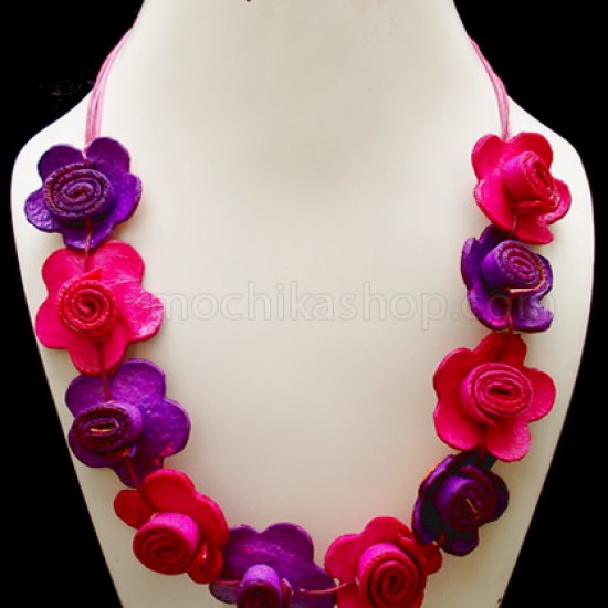 WHOLESALE ORANGE PEEL NECKLACE TYPE FLOWER VARIED COLORS