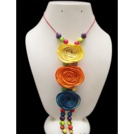 WHOLESALE ORANGE PEEL NECKLACE TYPE SPIRAL WITH AZAID SEEDS