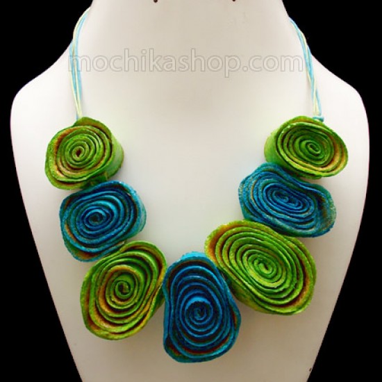 WHOLESALE ORANGE PEEL NECKLACE TYPE SPIRAL VARIED COLORS