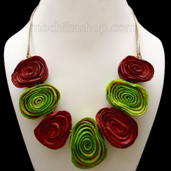 WHOLESALE ORANGE PEEL NECKLACE TYPE SPIRAL VARIED COLORS