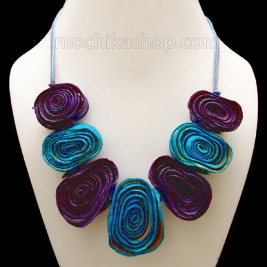 WHOLESALE ORANGE PEEL NECKLACE TYPE SPIRAL VARIED COLORS