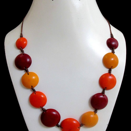 WHOLESALE TAGUA BUTTON NECKLACES  PERUVIAN JEWELRY HANDCRAFTED MULTICOLOR