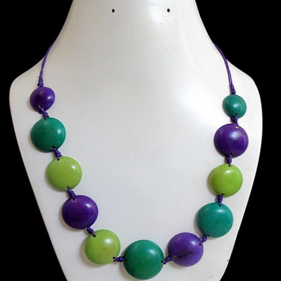 WHOLESALE TAGUA BUTTON NECKLACES  PERUVIAN JEWELRY HANDCRAFTED MULTICOLOR