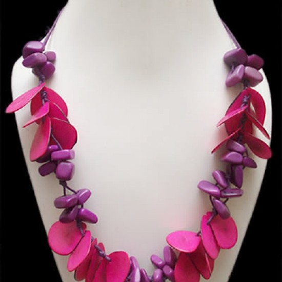 WHOLESALE TAGUA CHIPS NECKLACE WITH GRAVELS 