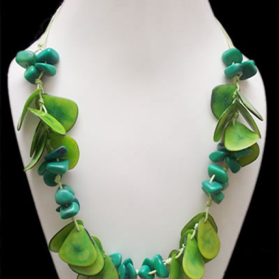 WHOLESALE TAGUA CHIPS NECKLACE WITH GRAVELS 