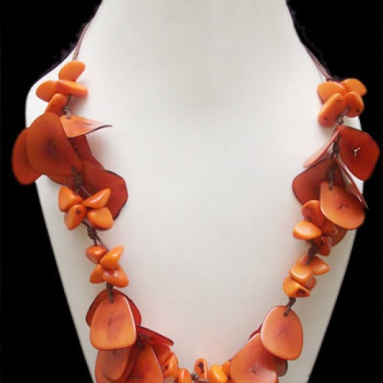 WHOLESALE TAGUA CHIPS NECKLACE WITH GRAVELS 