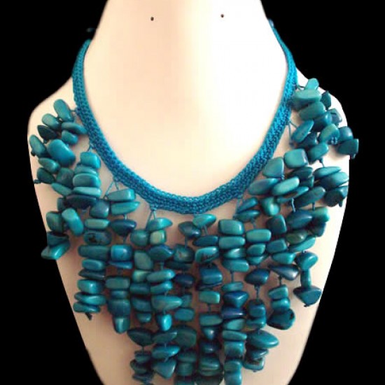 WHOLESALE TAGUA GRAVELS NECKLACES WITH WOVEN 
