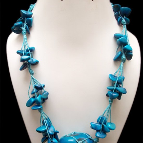 WHOLESALE TAGUA NUT NECKLACE WITH GRAVELS 