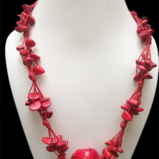 WHOLESALE TAGUA NUT NECKLACE WITH GRAVELS 