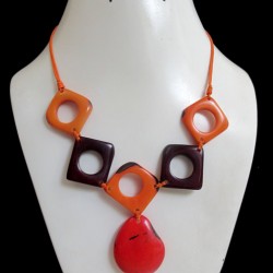 WHOLESALE TAGUA NECKLACES FLAT SEEDS PERUVIAN JEWELRY HANDCRAFTED MULTICOLOR