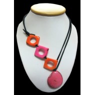 WHOLESALE TAGUA NECKLACES  SQUARE DONUT  MULTI COLORED